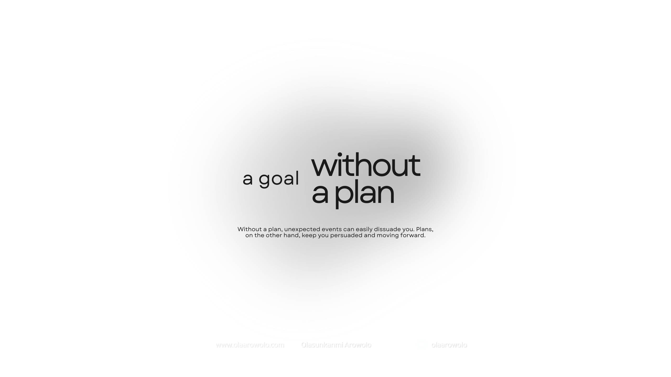 A Goal Without a Plan